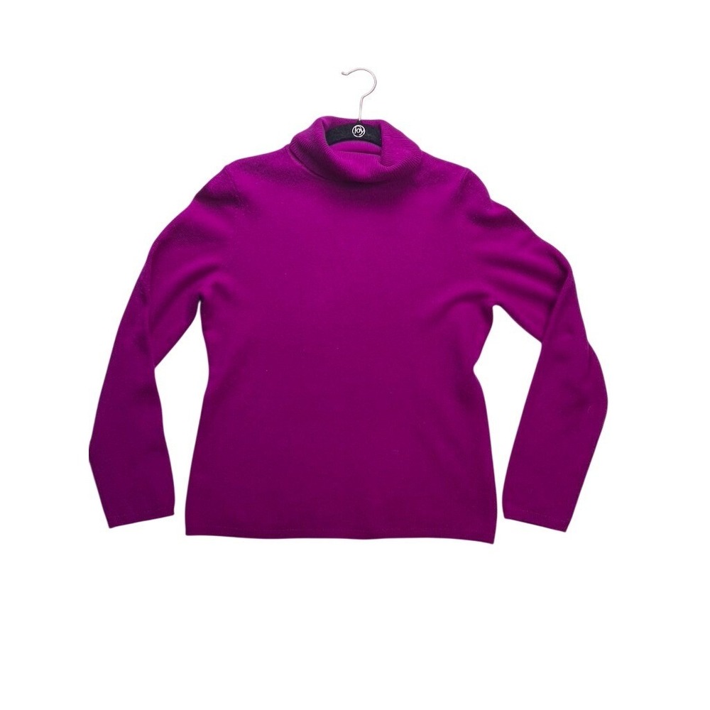 Charter Club Sweater Women M Purple Excellent 100% Cashmere Turtleneck Luxury